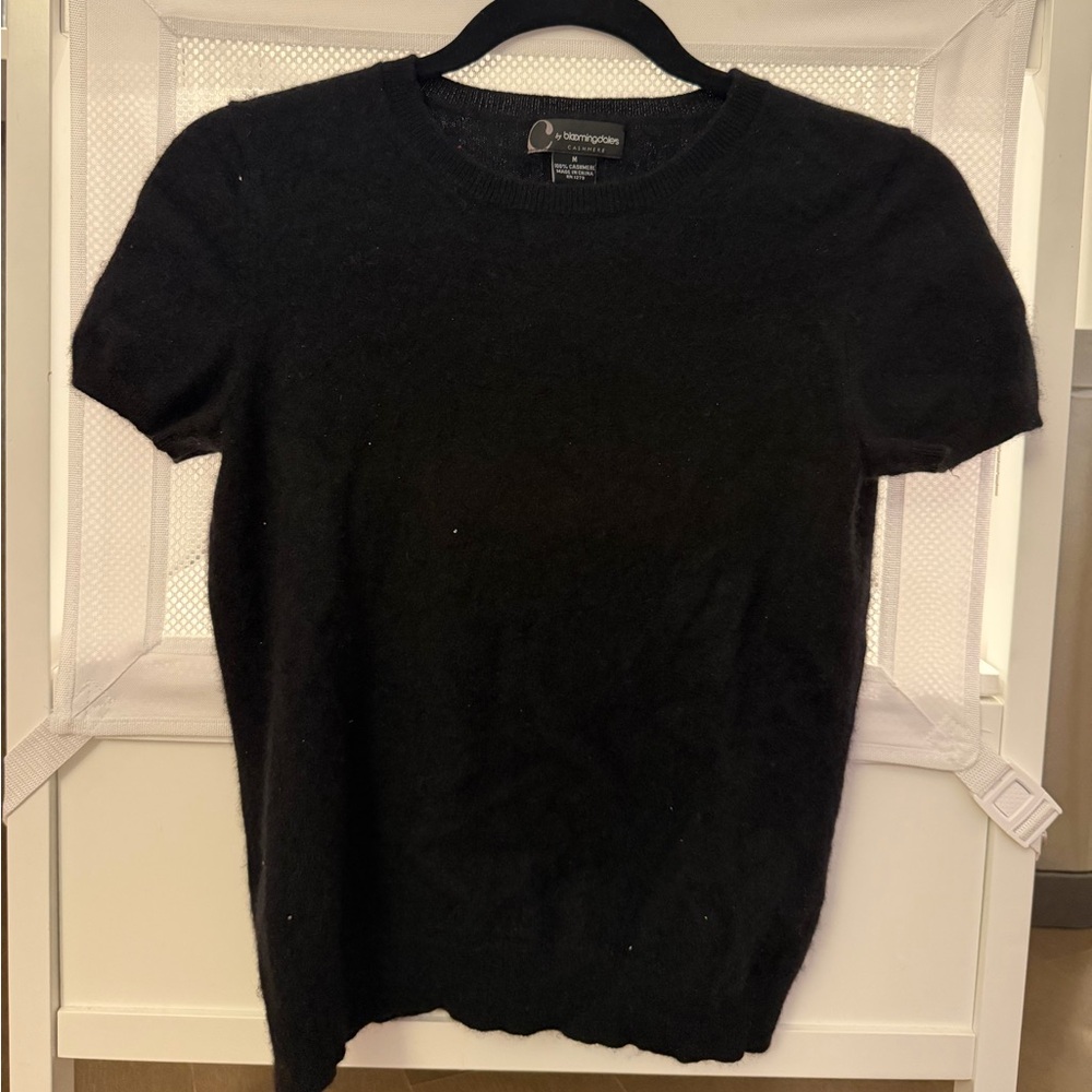 C by Bloomingdale's Black 100% Cashmere Knit
